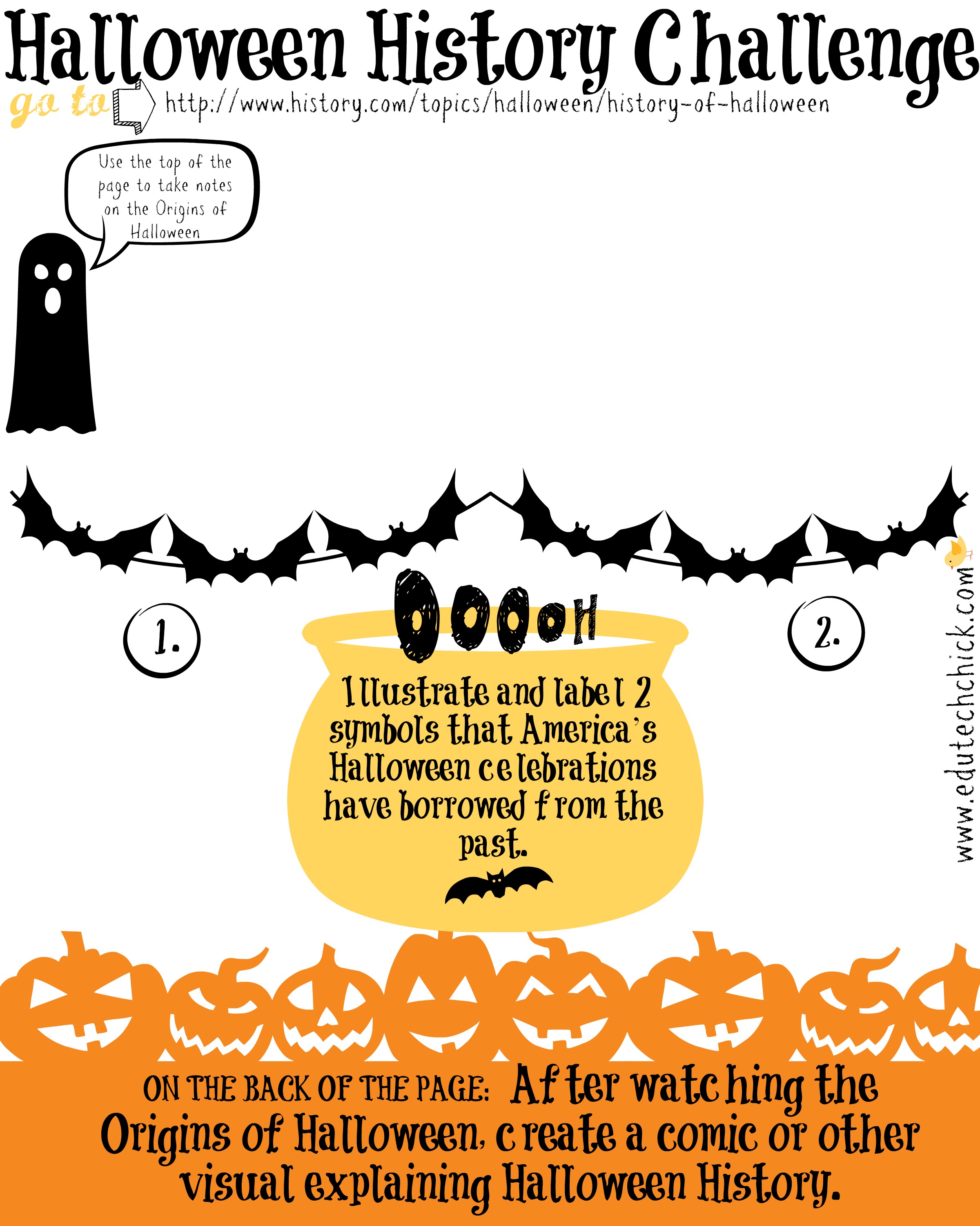 Halloween History Challenge Free Worksheet